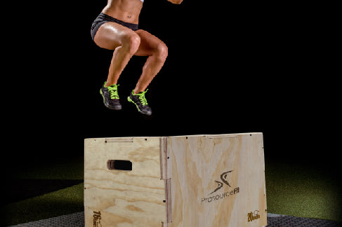 woman jumping on ProsourceFit plyometric box