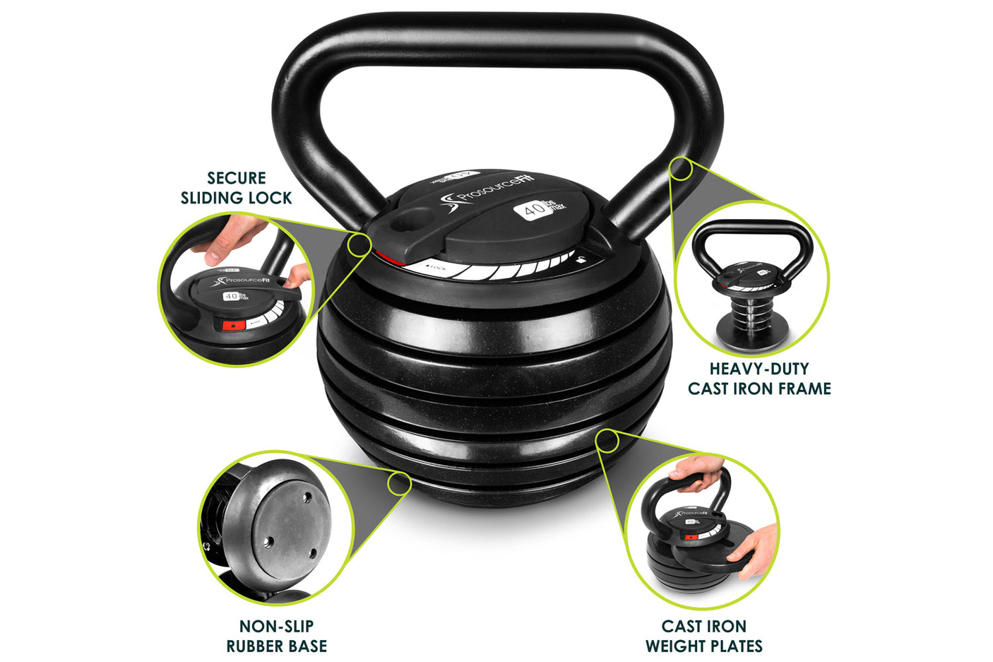 Adjustable Kettlebell 10-lb to 40-lb