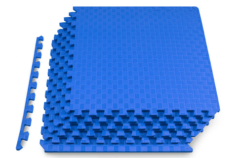 PROSOURCEFIT Extra Thick Exercise Puzzle Mat Blue 24 in. x 24 in