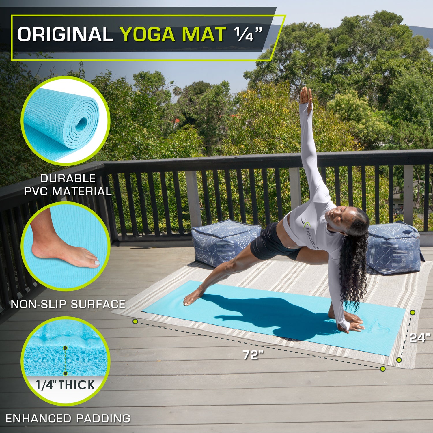 Original Yoga Mat 1 4 in Aqua